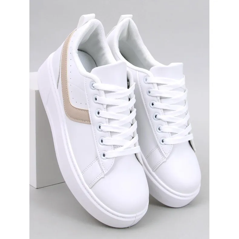 Emmas Beige platform sneakers white