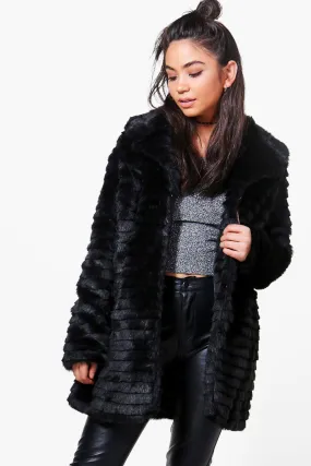 Evelyn Black Faux Fur Coat