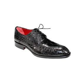 Men's Shoes Black Alligator Exotic Oxfords (FX1134)