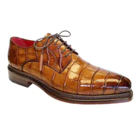 Men’s Cognac Brown Alligator Calfskin Fennix Gabriel Oxfords