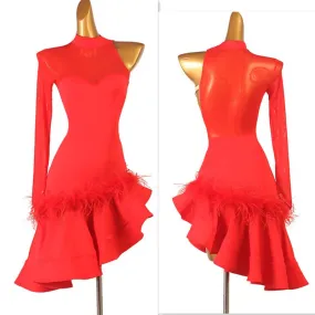 Fiesta Red Flamenco Latin Dance Dress | LQ333