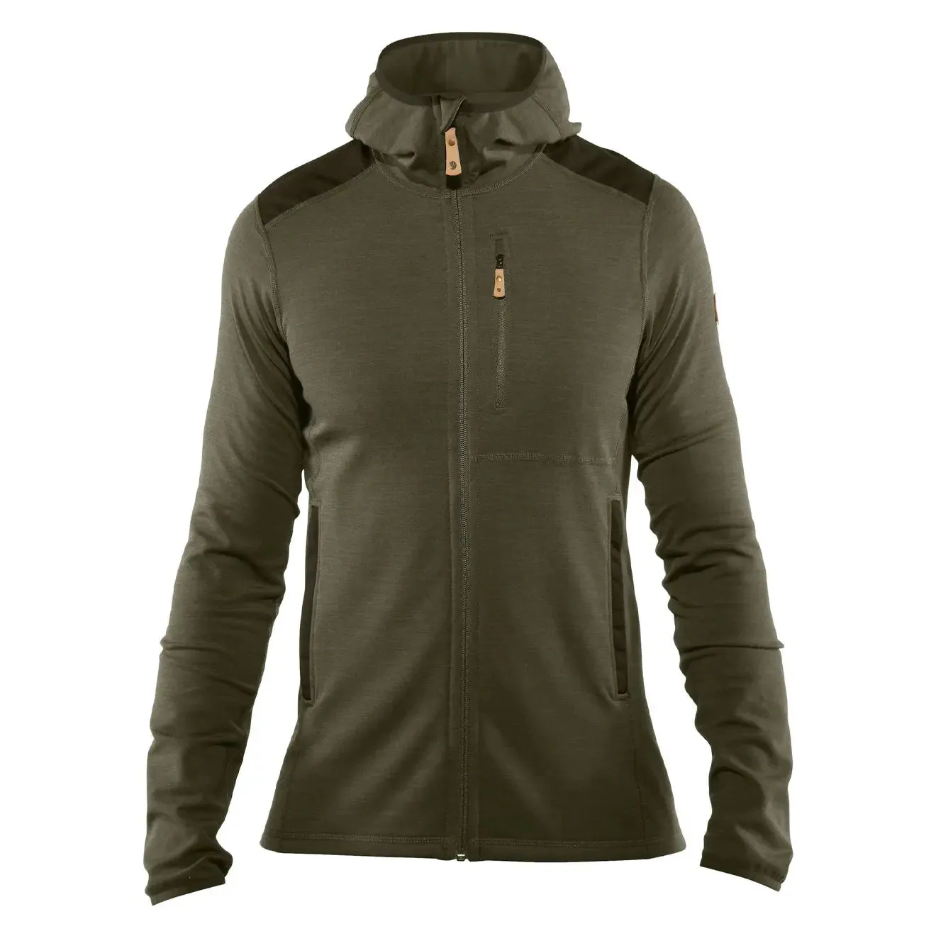 Fjallraven Keb Fleece Hoodie Laurel Green Deep Forest