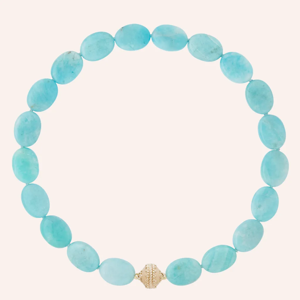 Flat Oval Amazonite Necklace