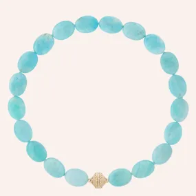 Flat Oval Amazonite Necklace