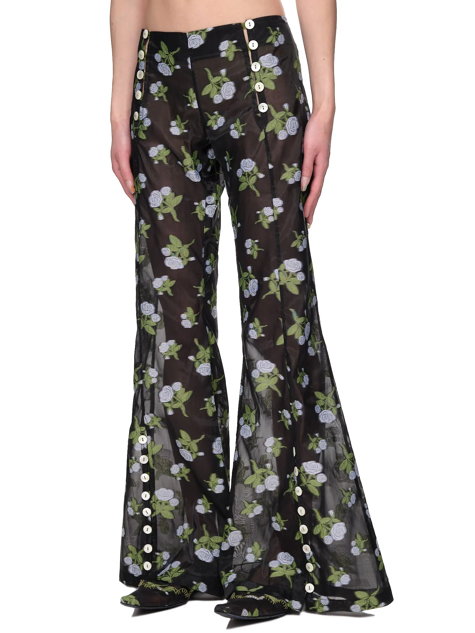 Floral Jacquard Trousers (01TR-BLACK-FLORAL)