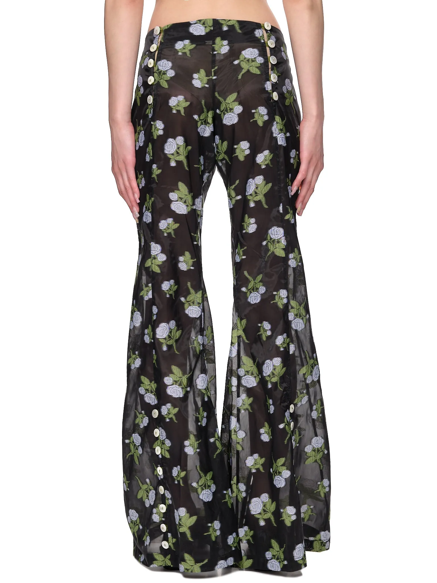 Floral Jacquard Trousers (01TR-BLACK-FLORAL)