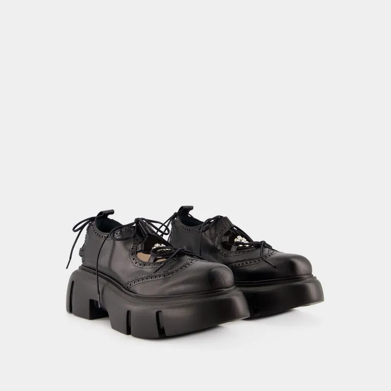 Ghillie Brogue Sneakers - Simone Rocha - Leather - Black