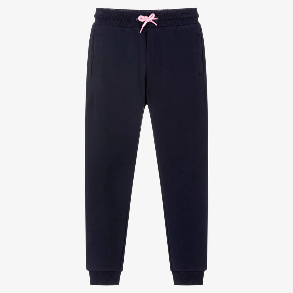 Girls Blue Jersey Joggers