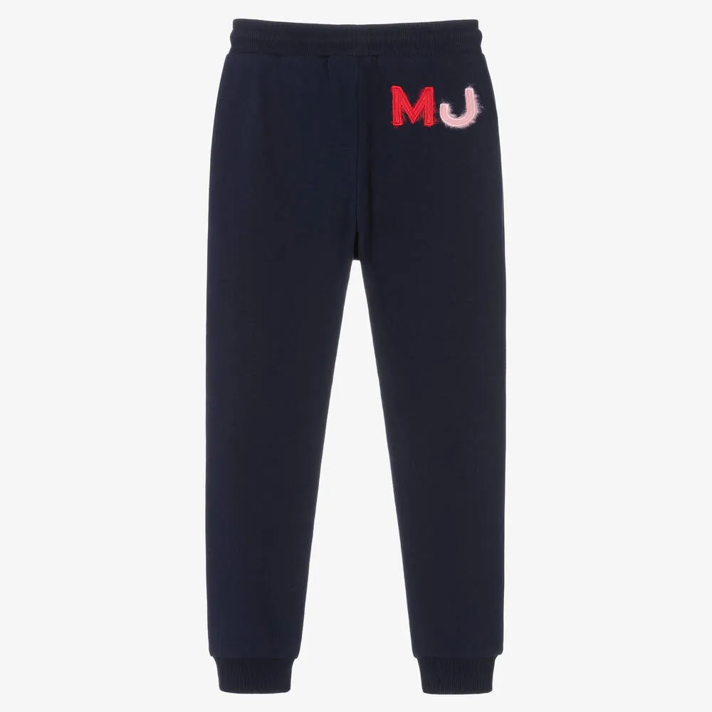 Girls Blue Jersey Joggers