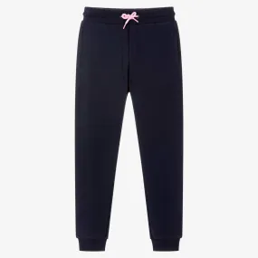 Girls Blue Jersey Joggers