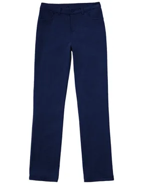 Girls Navy Ponte Knit Tapered Leg Pant for 5-11 Years