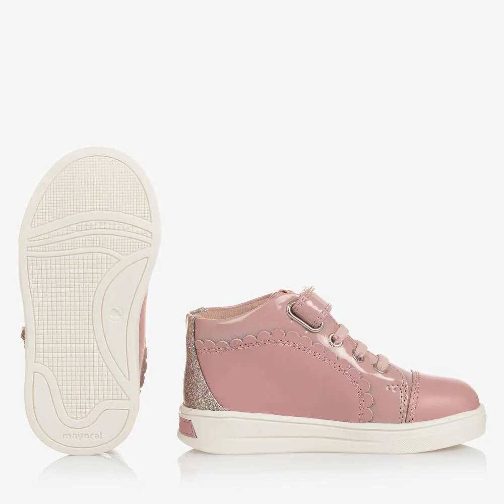 Girls Pink Butterfly Trainers