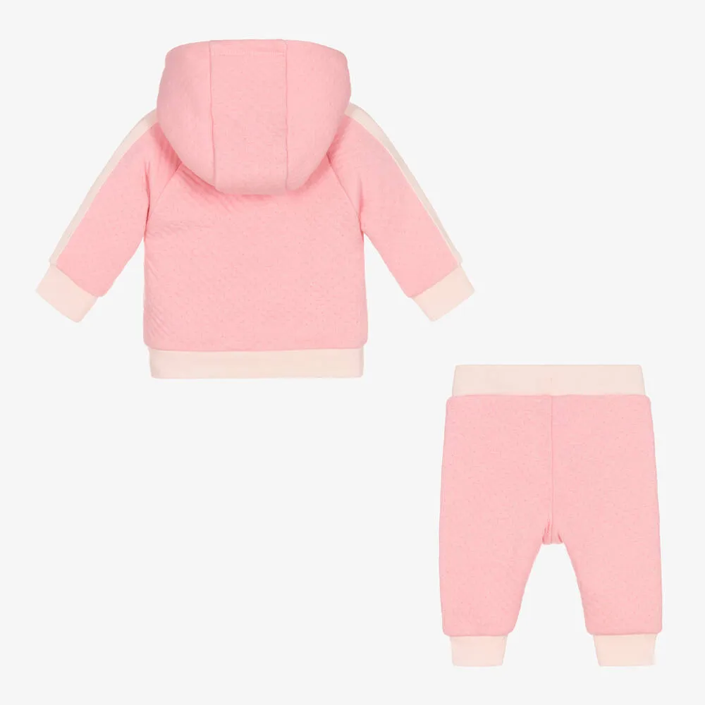 Pink Cotton Girls Tracksuit