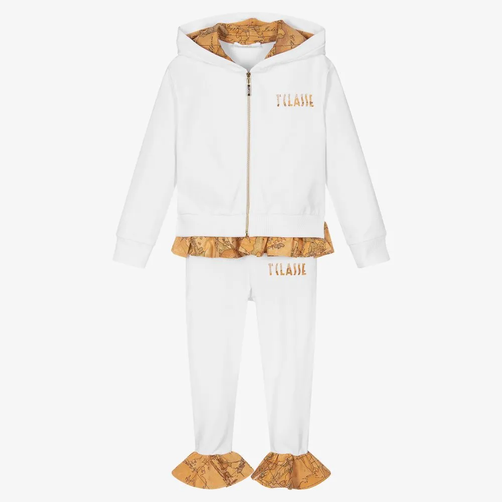 Girls White Geo Map Tracksuit