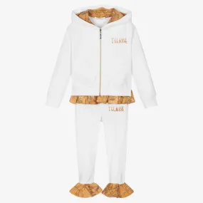 Girls White Geo Map Tracksuit