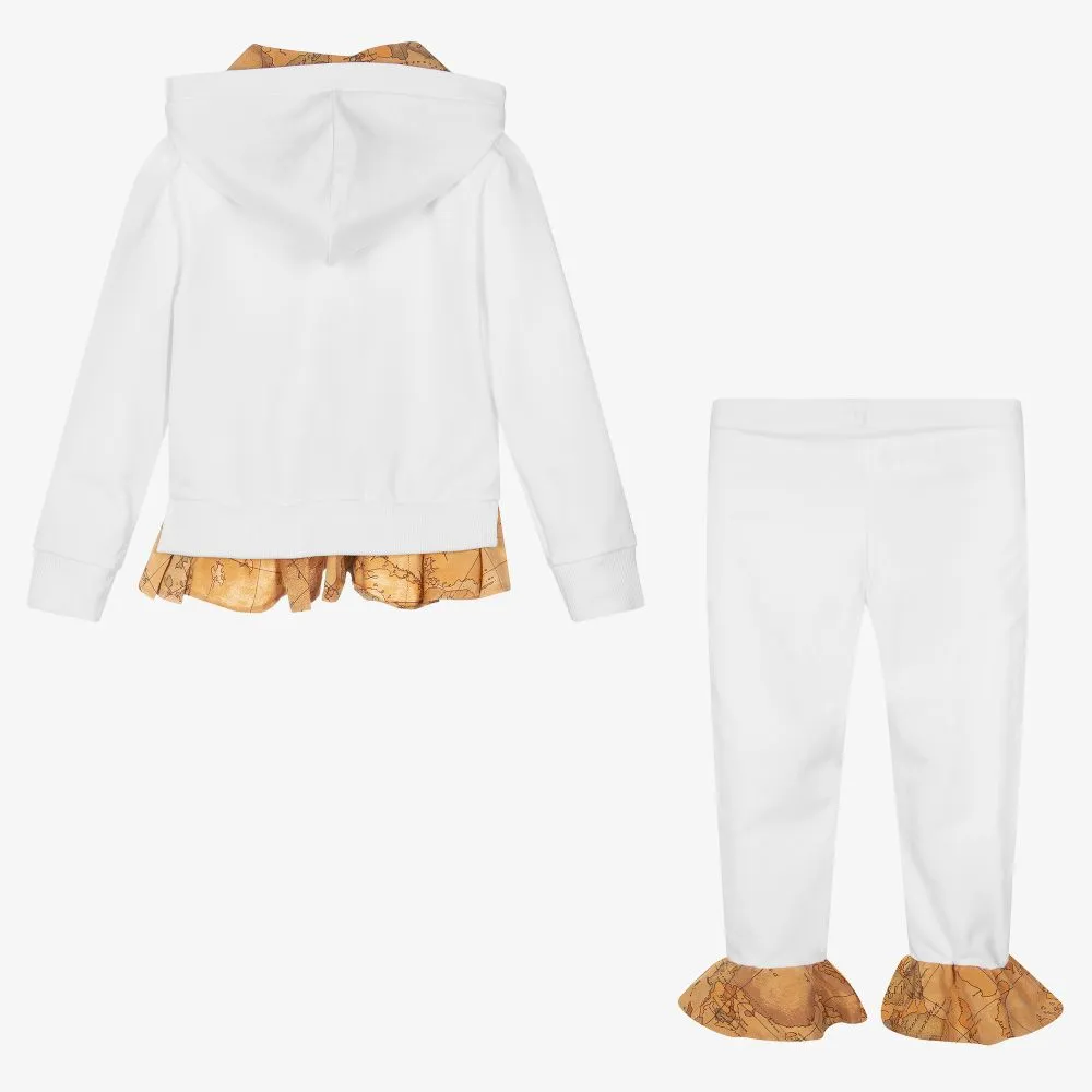 Girls White Geo Map Tracksuit