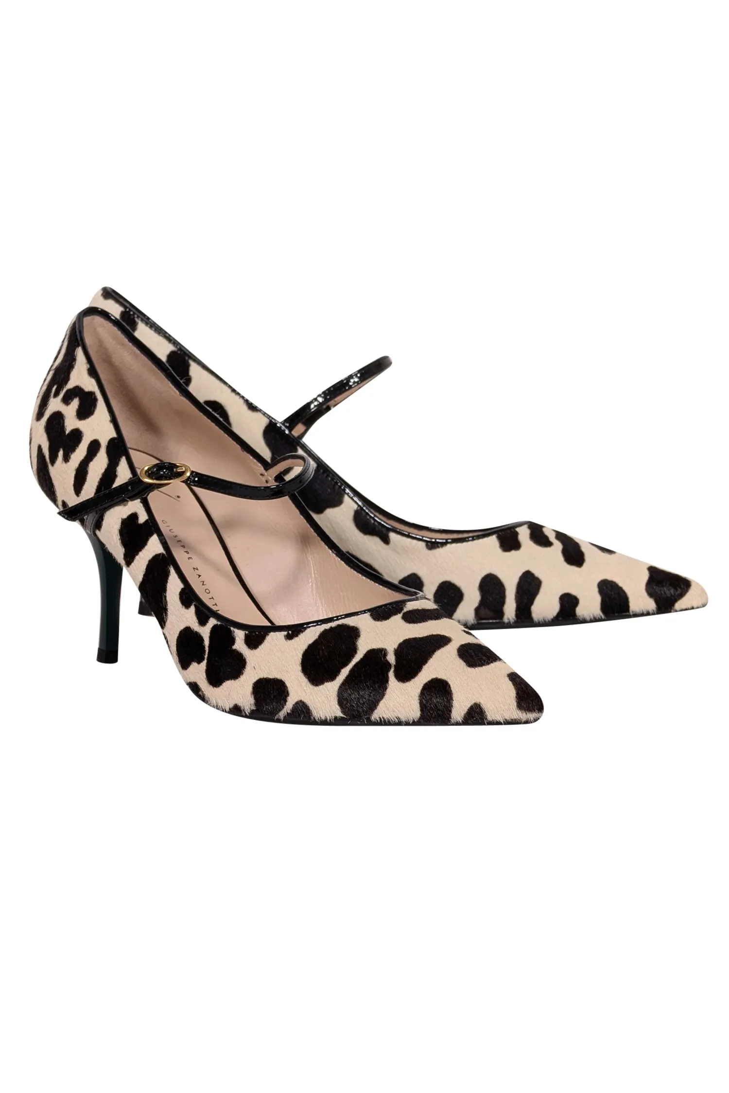 Giuseppe Zanotti - Beige & Brown Print Calf Hair Heels Sz 9