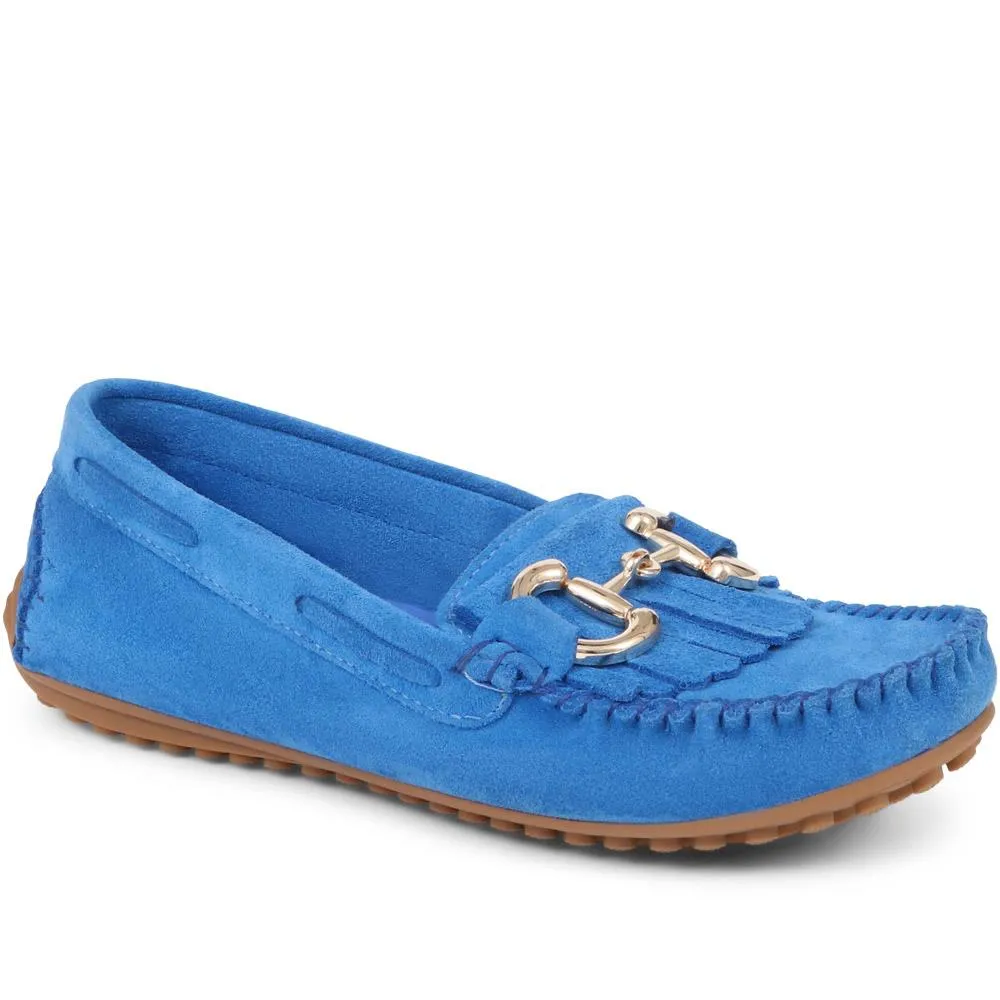 Suede Buckle Moccasins - GIUSTINA / 323 917