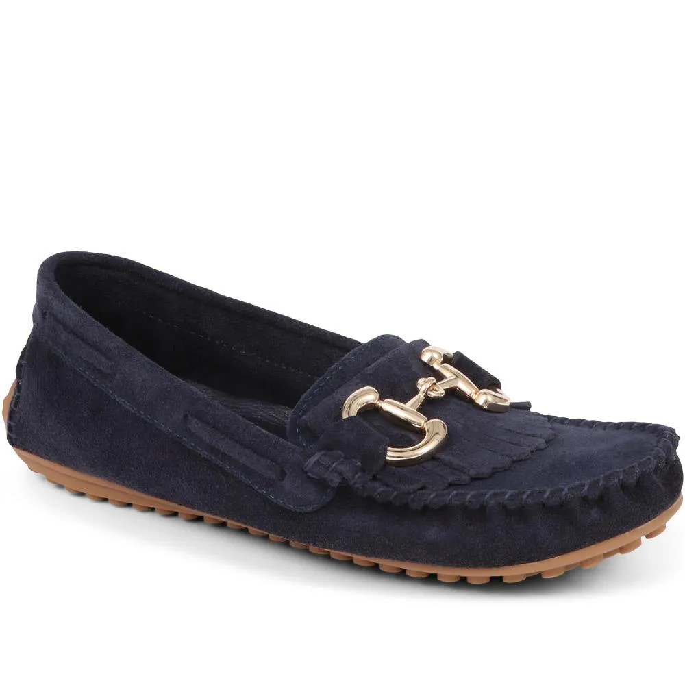 Suede Buckle Moccasins - GIUSTINA / 323 917