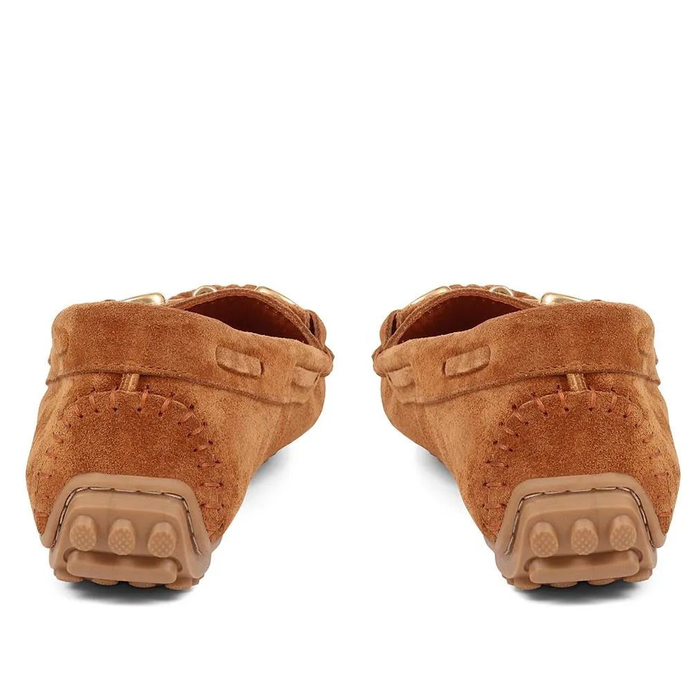 Suede Buckle Moccasins - GIUSTINA / 323 917