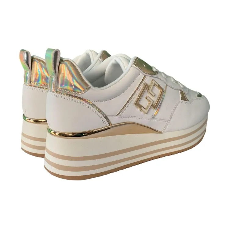 White Gold Women's Sneakers by Gold & Gold GB833