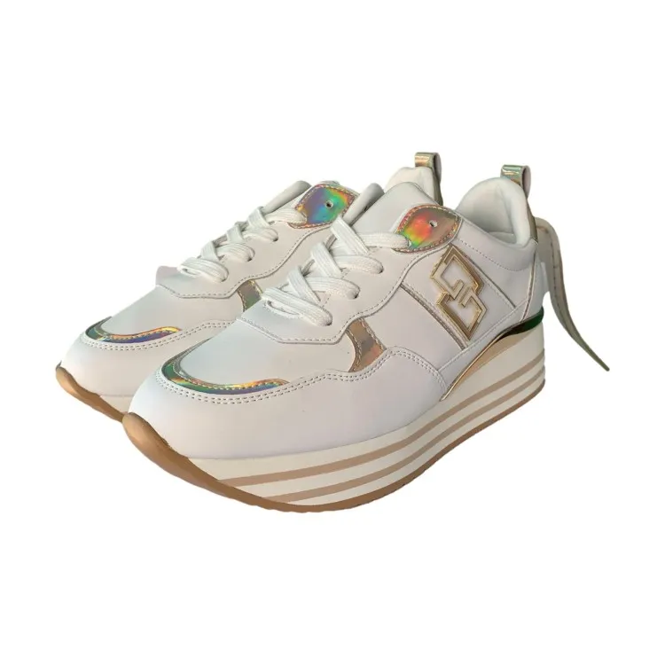 White Gold Women's Sneakers by Gold & Gold GB833