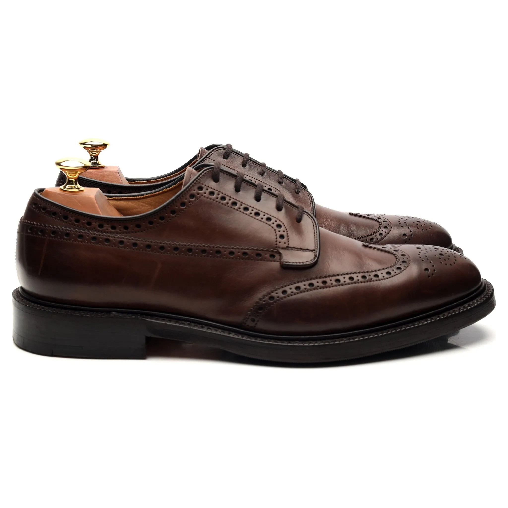 'Grafton' Dark Brown Leather Derby Brogues UK 9.5 F