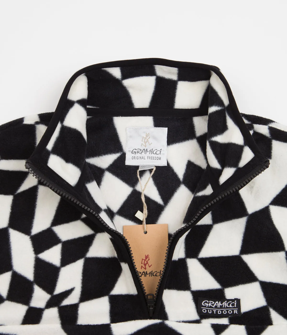 Gramicci Black Check Mock Neck Fleece