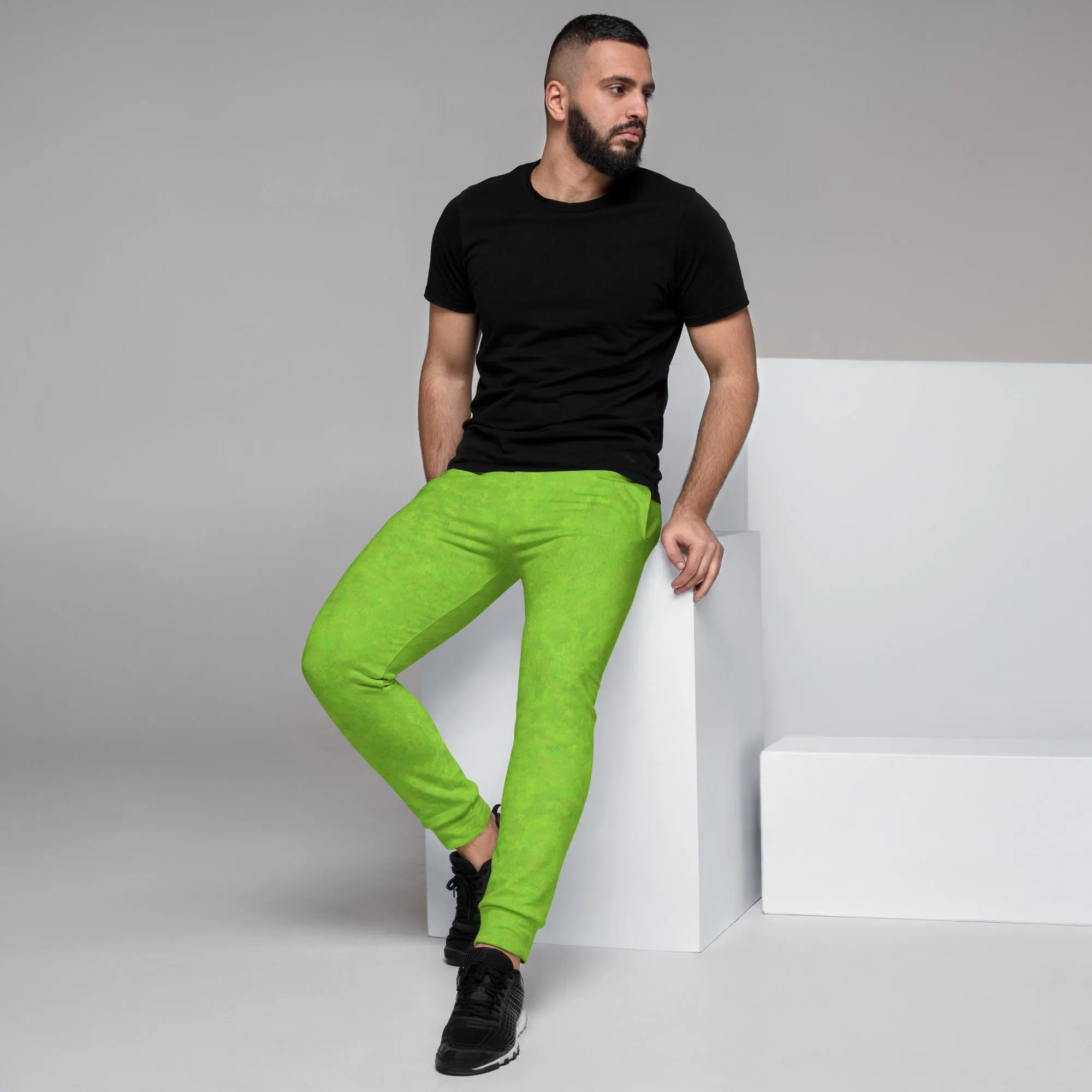 Green Fur Print Men's Joggers