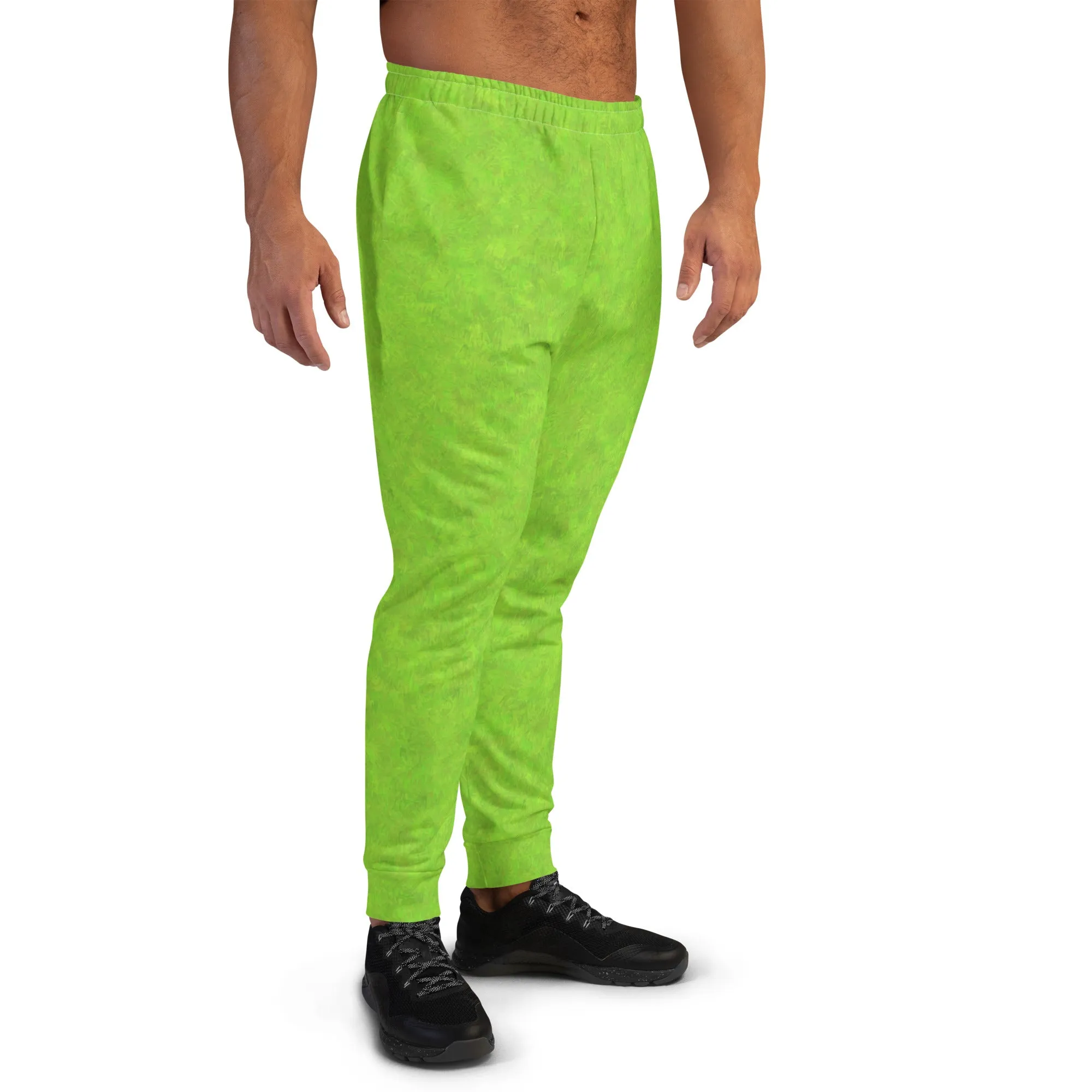 Green Fur Print Men's Joggers