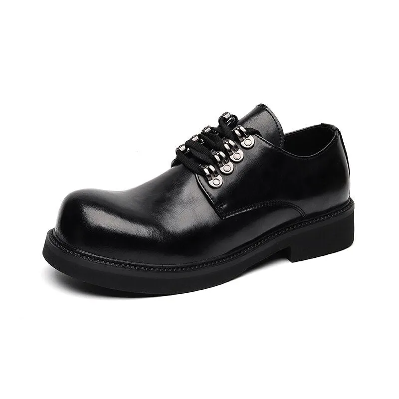 Gye Round Toe Lace-Up Chunky Sole Derby Shoes