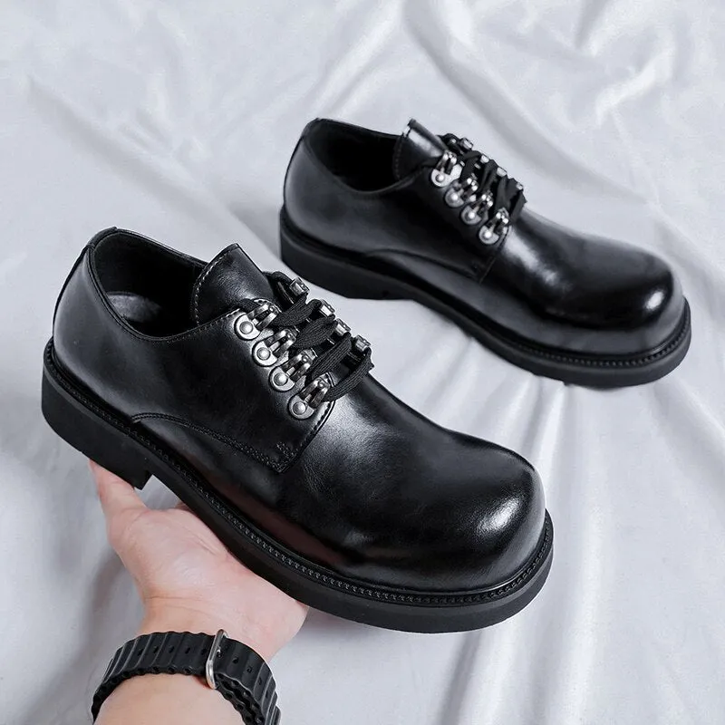 Gye Round Toe Lace-Up Chunky Sole Derby Shoes