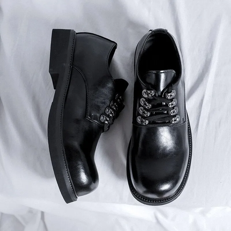 Gye Round Toe Lace-Up Chunky Sole Derby Shoes