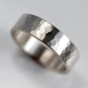 Hammered Texture Comfort-fit Classic Wedding Ring.