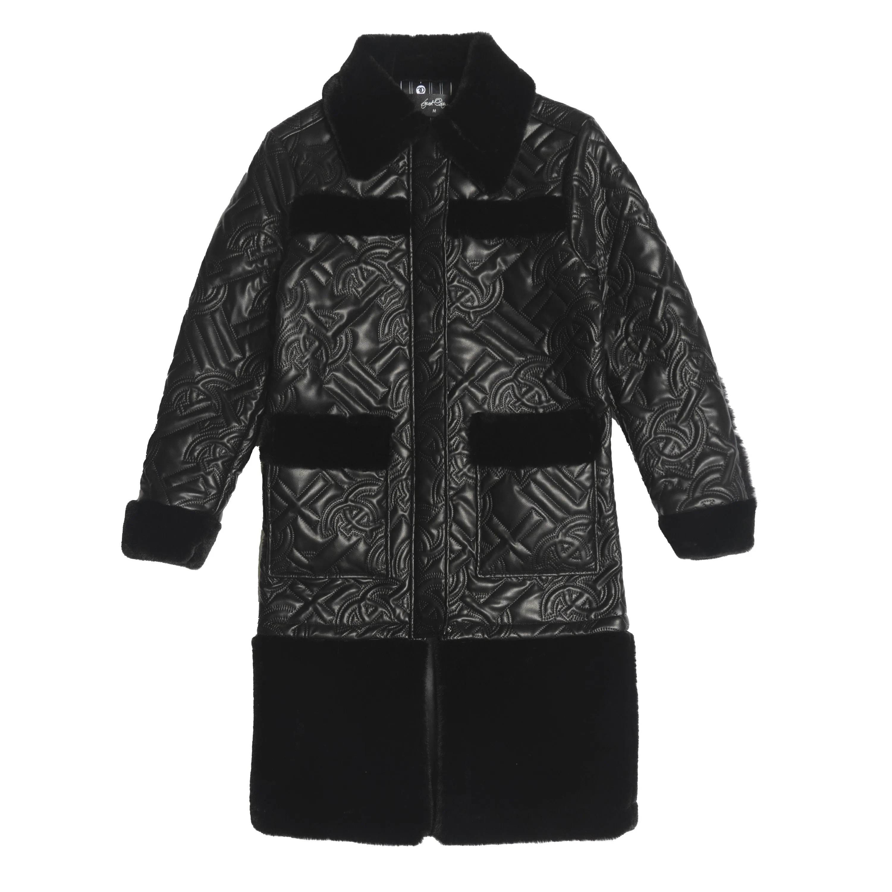 Heritage Long Coat - Black - F1300 Quilted.