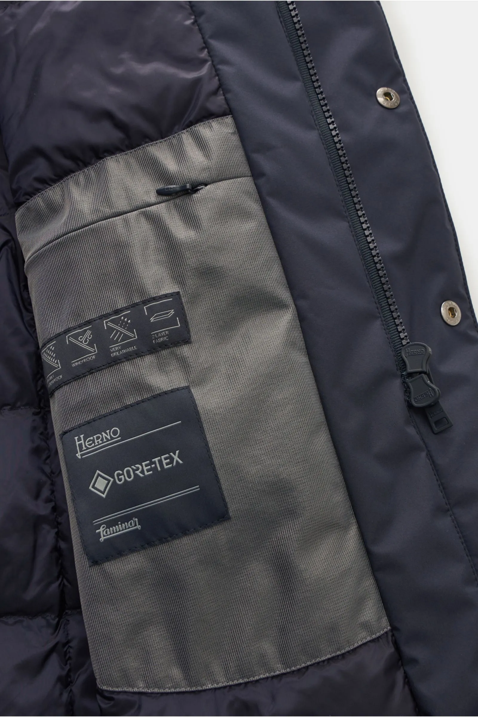 Dark Navy HERNO LAMINAR Down Short Coat