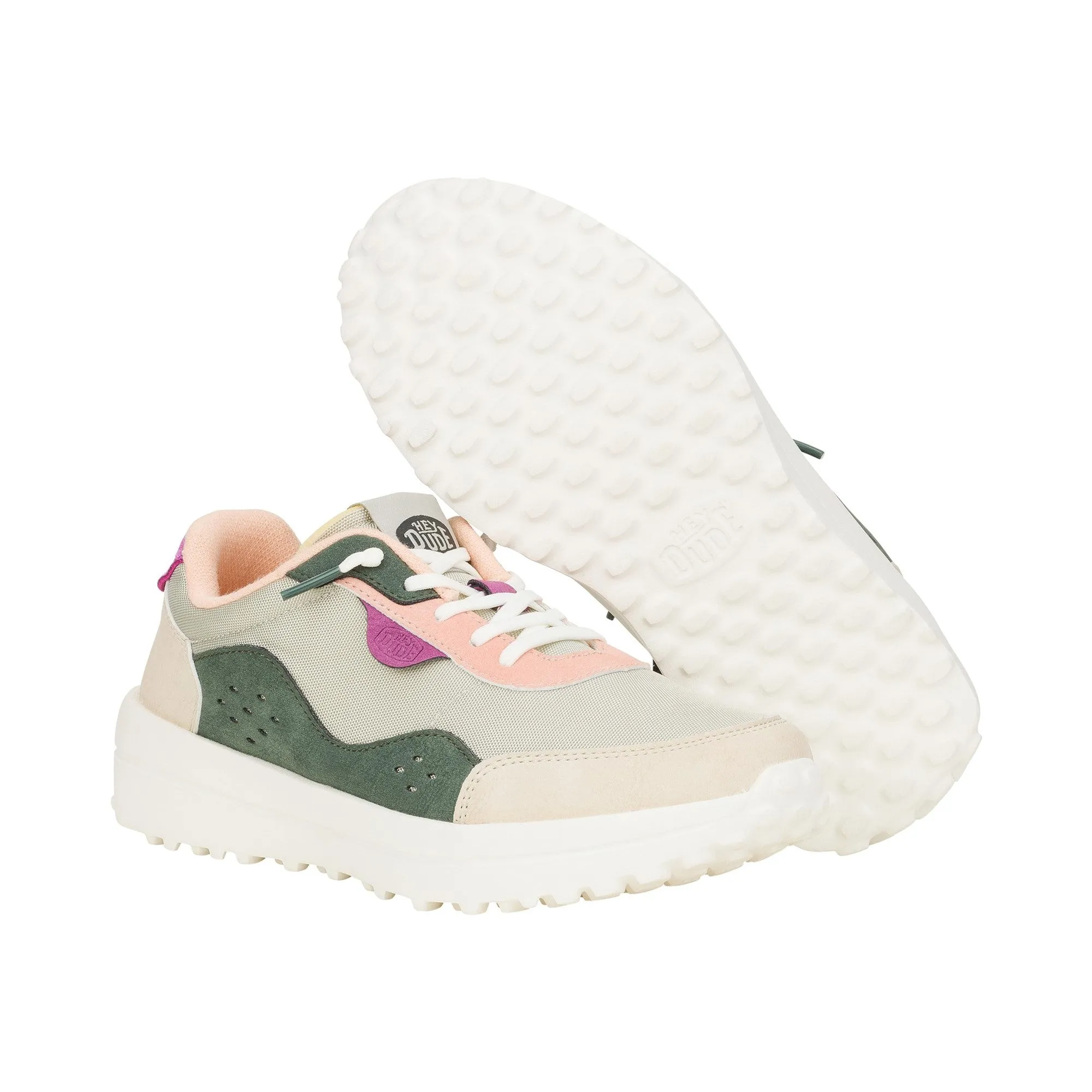 HEYDUDE Hayden Colorblock Womens Trainers - Dusty Olive/Multi