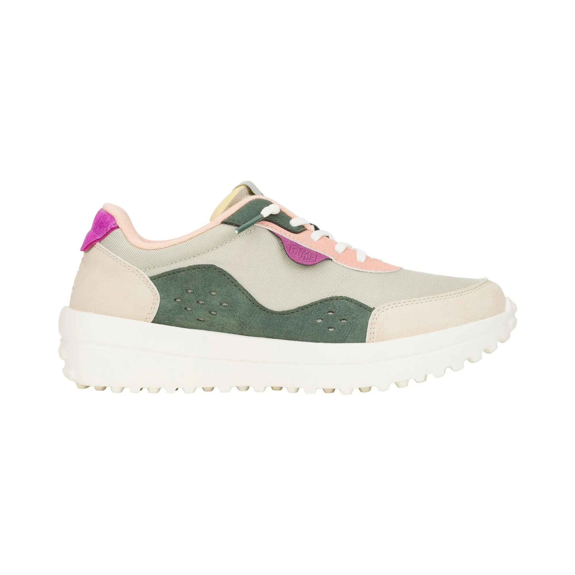 HEYDUDE Hayden Colorblock Womens Trainers - Dusty Olive/Multi