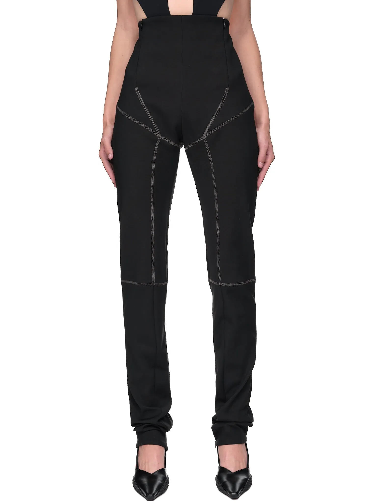 High Waisted Slim Fit Trousers (TR02-CO02-999-BLACK)