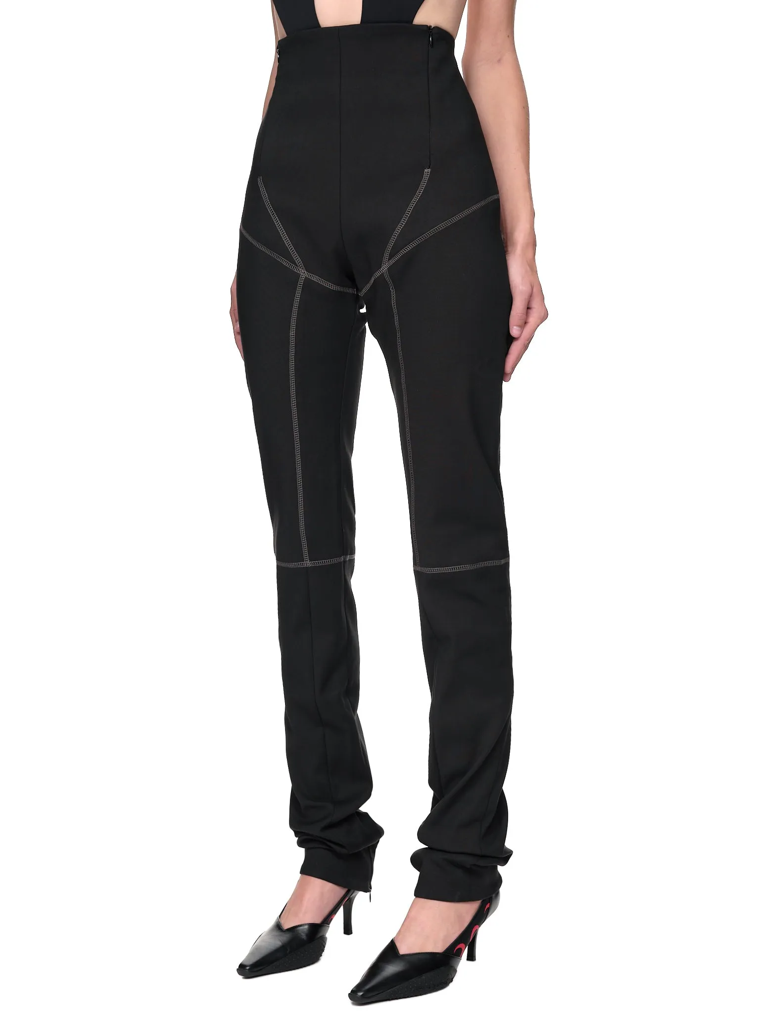 High Waisted Slim Fit Trousers (TR02-CO02-999-BLACK)