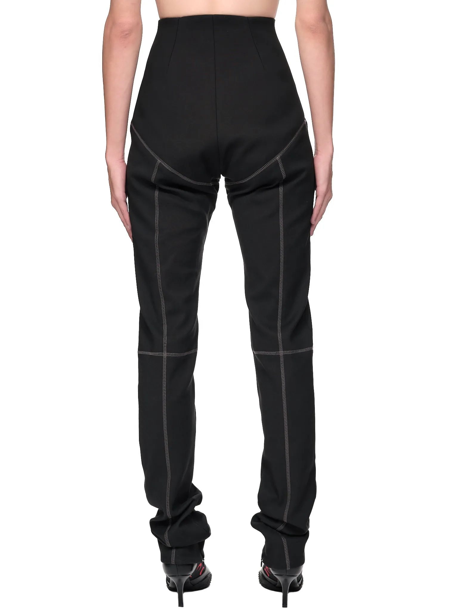 High Waisted Slim Fit Trousers (TR02-CO02-999-BLACK)