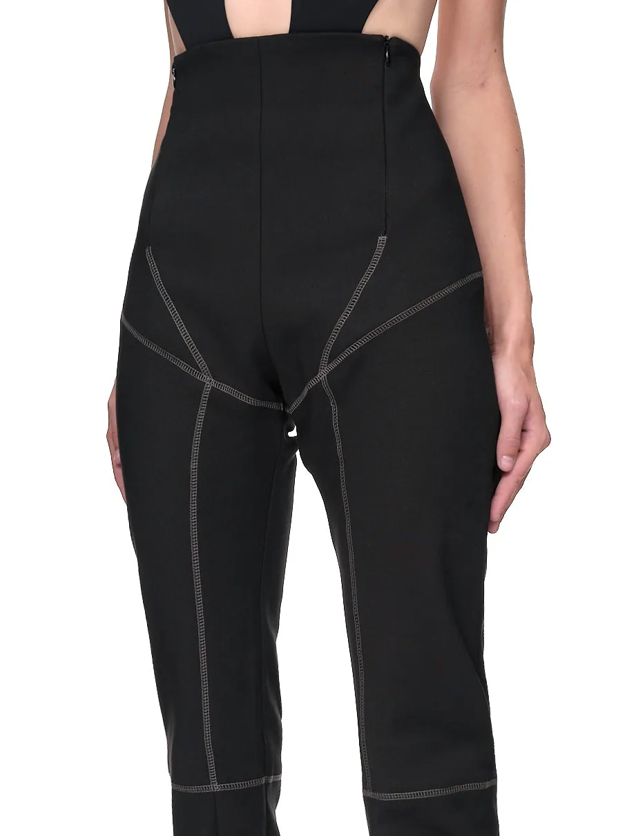 High Waisted Slim Fit Trousers (TR02-CO02-999-BLACK)