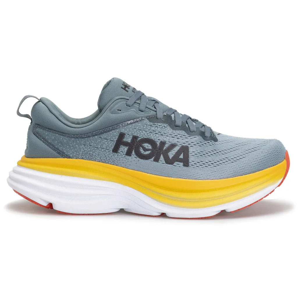 Hoka Mens Trainers Bondi 8 Lace-Up Low-Top Running Sneakers Textile - UK 10