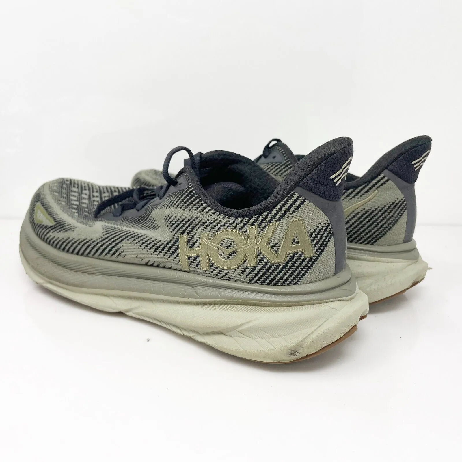 Hoka One One Mens Clifton 9 1127895 BLCKS Gray Running Shoes Sneakers Size 9.5 D