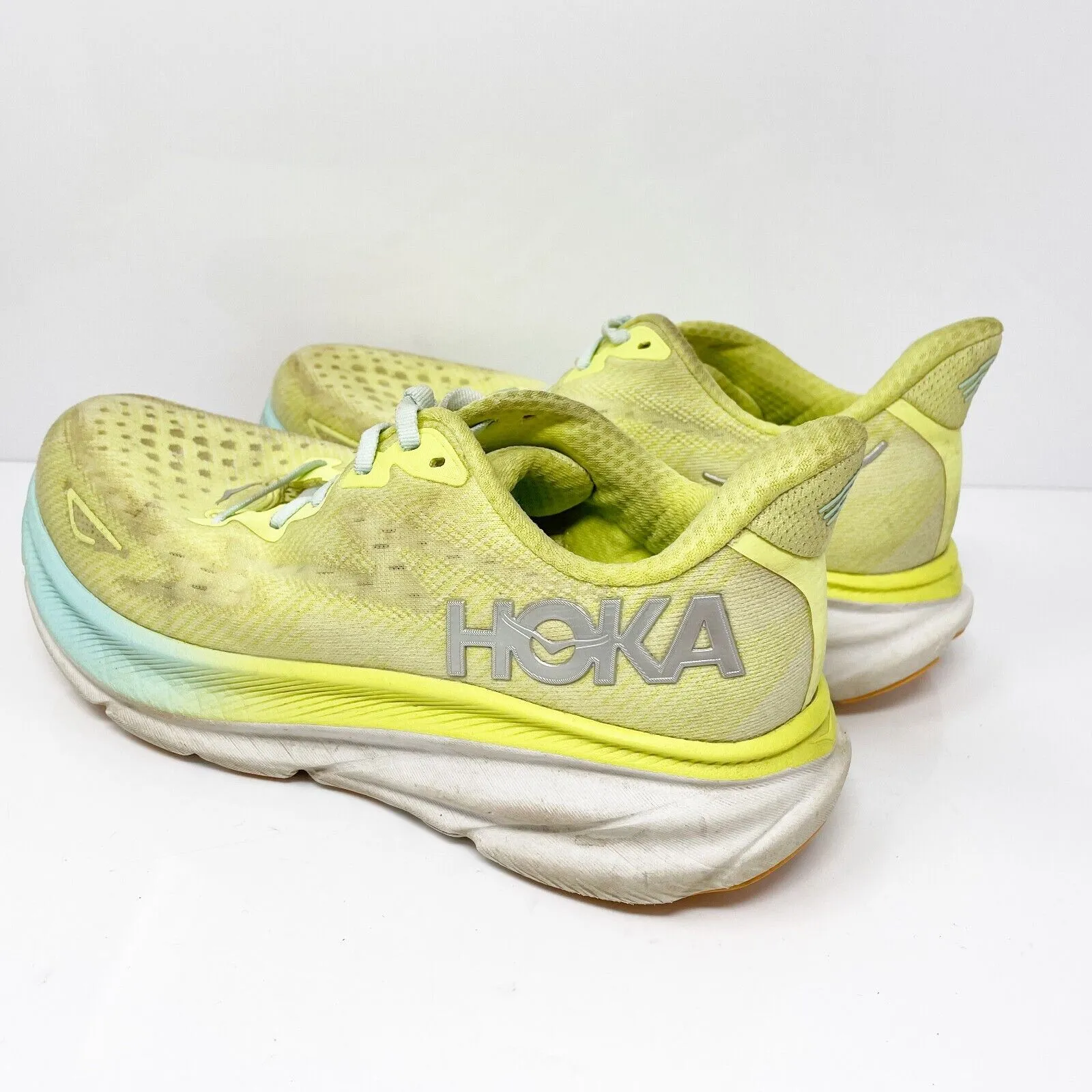 Hoka One One Womens Clifton 9 1127896 CGSO Yellow Running Shoes Sneakers 9.5 B