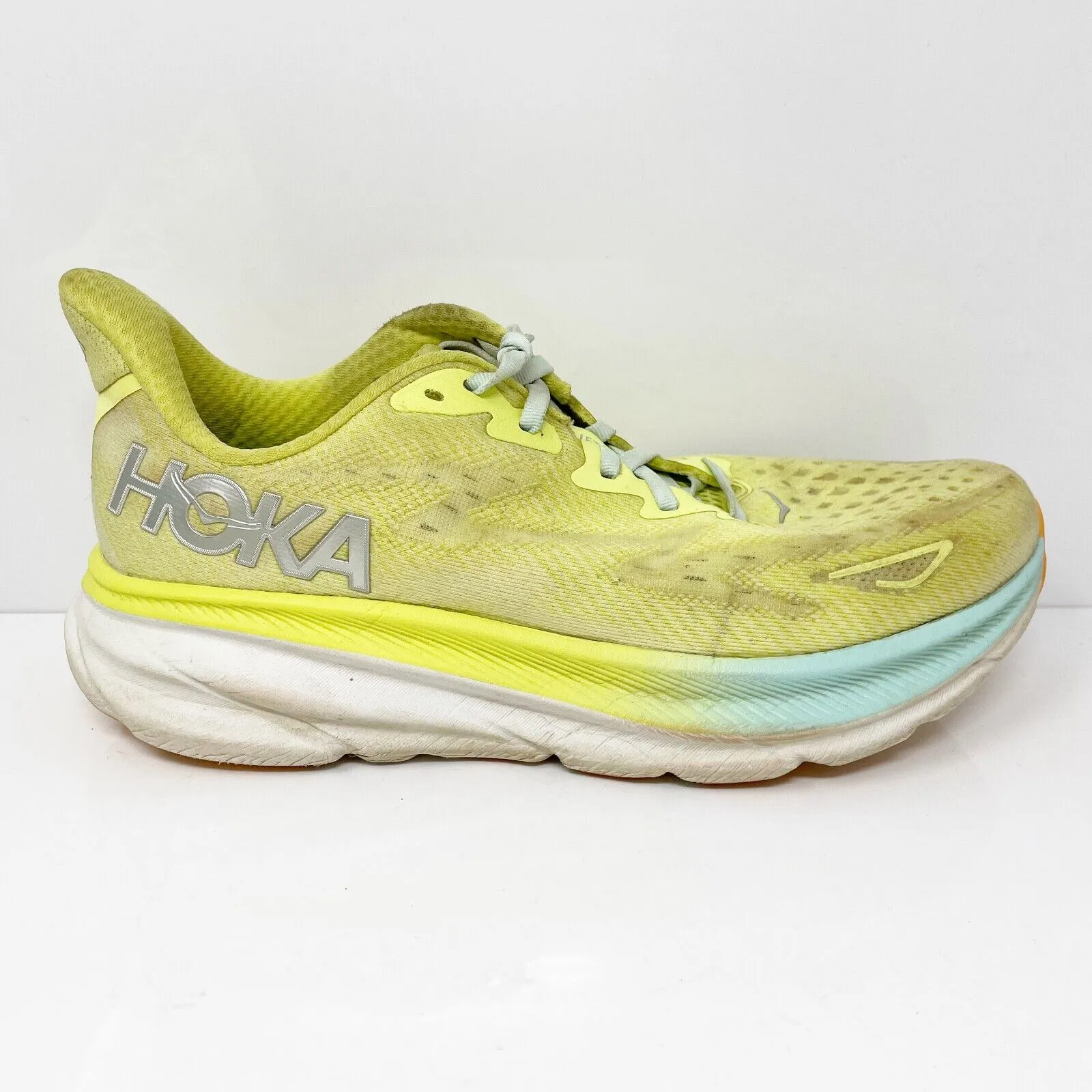 Hoka One One Womens Clifton 9 1127896 CGSO Yellow Running Shoes Sneakers 9.5 B