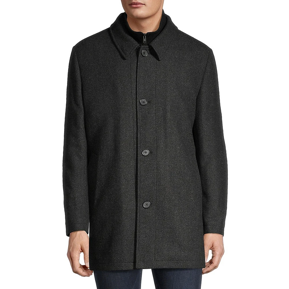 Horst Textured Wool-Blend Car Coat