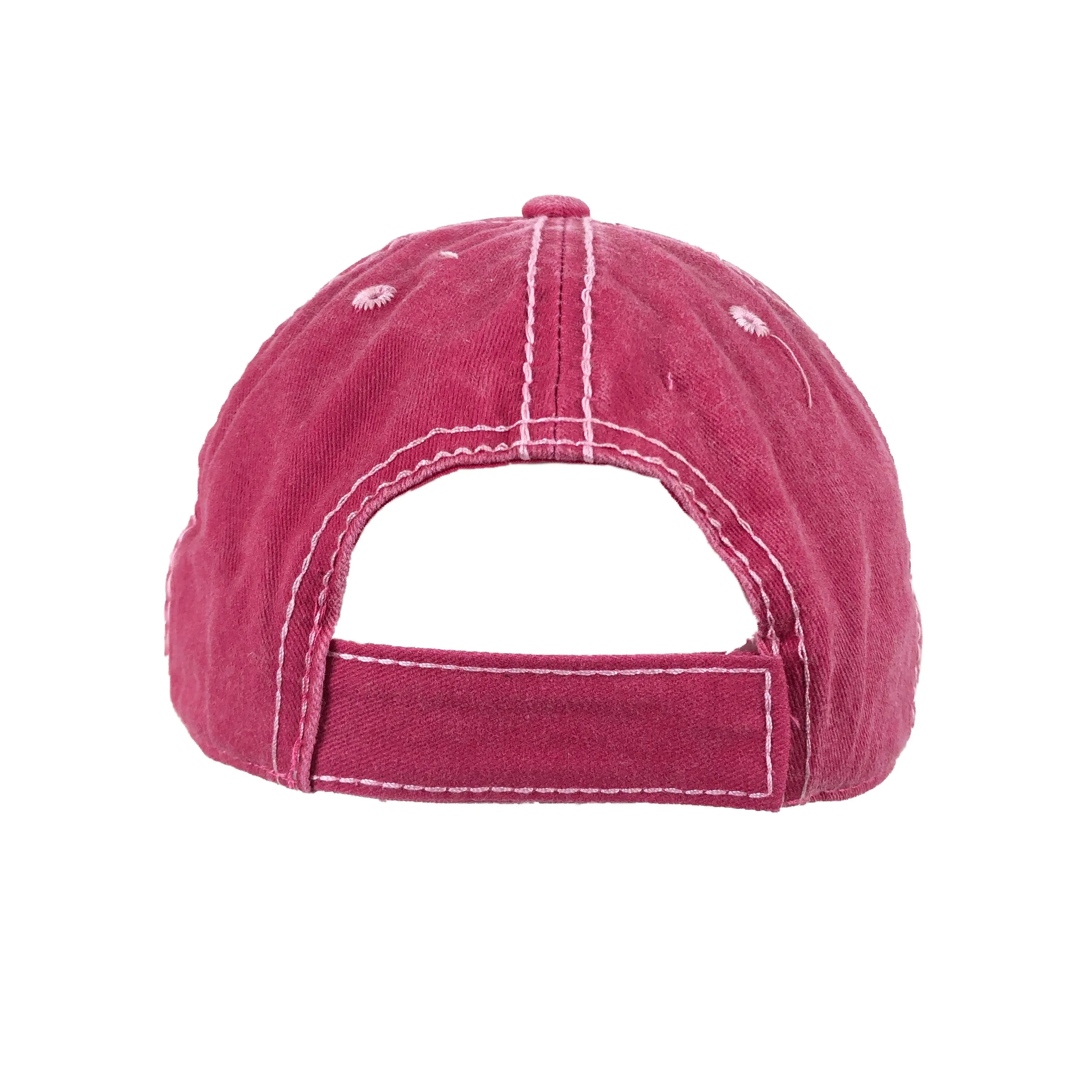 Hot Pink Washed Distressed Bad Hair Day Hat