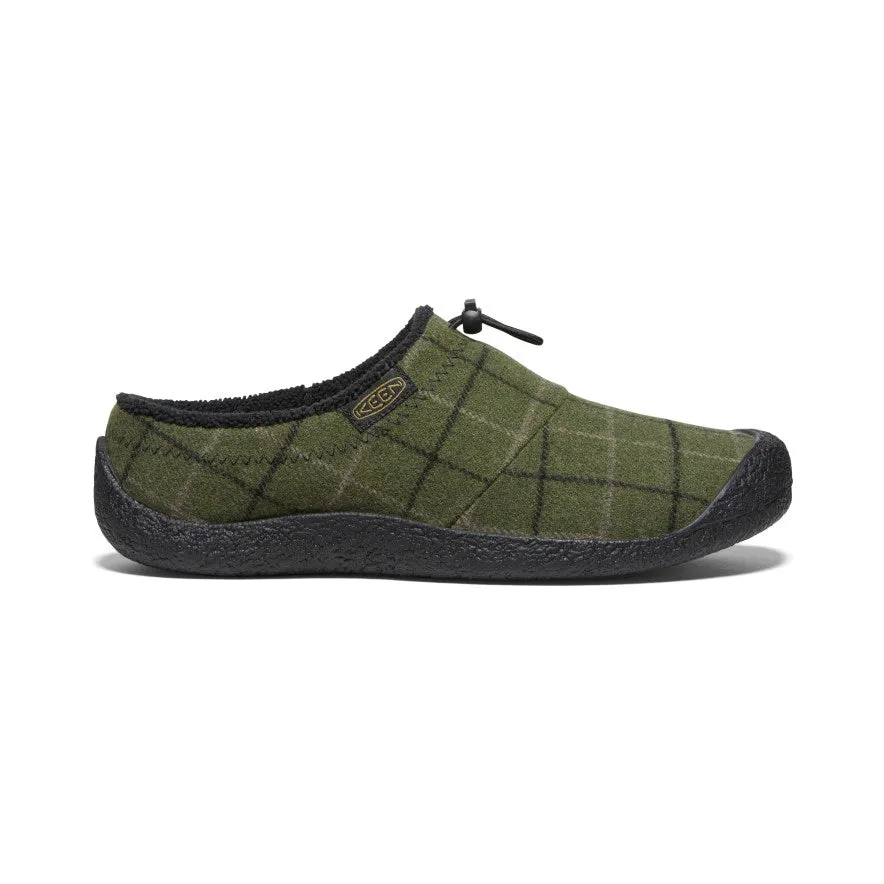 Howser III Slide for Men in Dark Olive Plaid