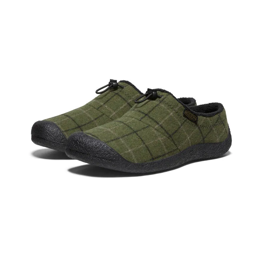 Howser III Slide for Men in Dark Olive Plaid